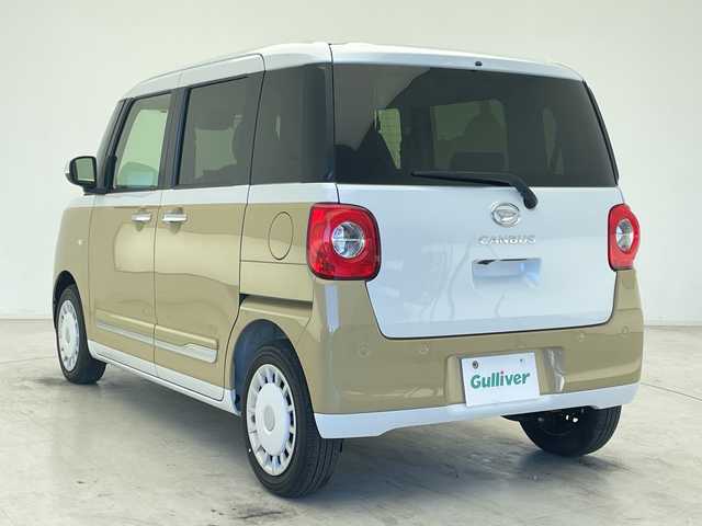 ダイハツ ムーヴ キャンバス ストライプス G 千葉県 2024(令6)年 0.1千km シャイニングホワイトパール/サンドベージュメタリック 届出済未使用車/ディスプレイオーディオ/フルセグTV/Bluetooth/USB/バックカメラ/ISOFIX/ベンチシート/シートヒーター/レーンキープアシスト/衝突被害軽減ブレーキ/パーキングアシスト/オートマチックハイビーム