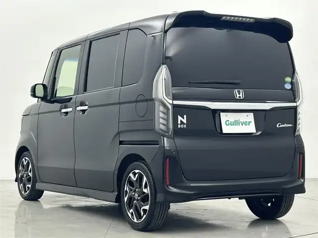 ホンダ Ｎ ＢＯＸ カスタム G L ターボ ホンダセンシング 熊本県 2019(令1)年 8.6万km クリスタルブラックパール 禁煙車　/社外7インチナビMDV-L500（ＣＤ・ＤＶＤ・フルセグ・ＢＴ・ＳＤ・ｉｐｏｄ）/バックカメラ　/ビルトインＥＴＣ２．０　/両側パワースライドドア　/後ろのみコーナーセンサー/Honda SENSING/・衝突軽減ブレーキ(CMBS)/・誤発進抑制機能/・後方誤発進抑制機能/・歩行者事故低減ステアリング/・路外逸脱抑制機能/・ACC(アダプティブ・クルーズ・コントロール)/・LKAS(車線維持支援システム)/・オートハイビーム/・先行車発進お知らせ機能/・標識認識機能/横滑り防止/アイドリングストップ/ハーフレザーシート/パドルシフト/純正フロアマット/純正15インチAW/オートライト/LEDヘッドライト/フォグライト/スマートキー/プッシュスタート