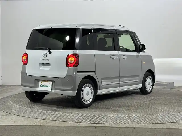 ダイハツ ムーヴ キャンバス ストライプス G ターボ 大阪府 2023(令5)年 2.4万km シャイニングホワイトパール/スムーズグレーマイカメタリック 純正ナビ（フルセグTV・BTAUDIO）/バックカメラ/ETC/両側パワースライドドア/シートヒーター/コーナーセンサー/クルーズコントロール/LEDヘッドライト/ドライブレコーダー/プッシュスタート/スマートキー