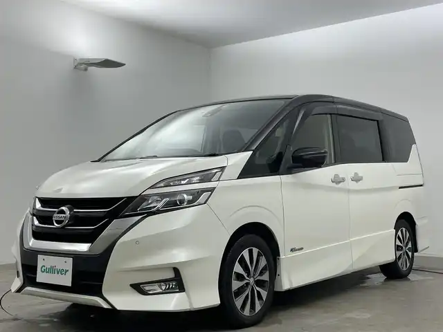 日産 セレナ ハイウェイスター Vセレクション 岡山県 2017(平29)年 6.5万km ブリリアントホワイトパール 2トーン 純正9インチナビ/・バックカメラ/・FM/AM/Bluetooth/フルセグ/CD/DVD/AUX/フリップダウンモニター/デジタルインナーミラー/プロパイロット/セーフティシステム/・エマージェンシーブレーキ/・レーンキープアシスト/・コーナーセンサー/オートホールド/ISOFIX/ステアリングスイッチ/チルトステアリング/シートリフター/社外ドアバイザー/ハンズフリー付両側パワースライドドア/前方ドライブレコーダー/ETC/純正16インチアルミ/純正フロアマット/新車保証書/取扱説明書