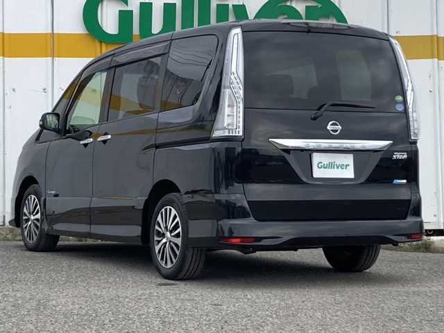 日産 セレナ ハイウェイスター Sハイブリッド 栃木県 2015(平27)年 4.6万km ダイヤモンドブラック 禁煙車/エマージェンシーブレーキ/レーンキープアシスト/クルーズコントロール/社外メモリナビ【AVIC-RL09】/・CD/DVD/フルセグTV/Bluetooth/HDMI/社外フリップダウンモニター/両側電動スライドドア/バックカメラ/リアオートエアコン/ETC/LEDヘッドライト/純正16インチアルミホイール/スマートキー×１/純正マット/ドアバイザー