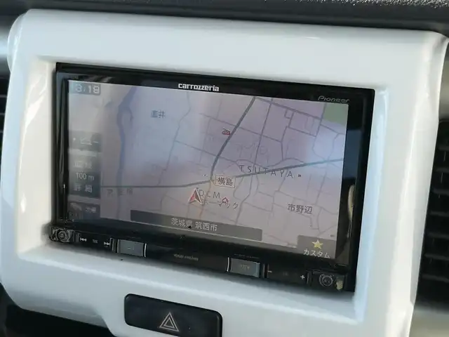 スズキ ハスラー G 茨城県 2017(平29)年 8.1万km ムーンライトバイオレットパールメタリック/ホワイト2トーンルーフ 社外ナビ（ワンセグ/iPod/CD/衝突軽減/純正AW/前席シートヒーター/電動格納ミラー