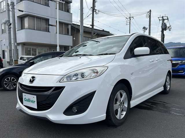 マツダ プレマシー 20S スカイアクティブ 島根県 2015(平27)年 4.9万km クリスタルホワイトパールマイカ 純正ＳＤナビ　/フルセグTV　/ＤＶＤ再生　/Ｂｌｕｅｔｏｏｔｈ接続 /USB入力端子/バックカメラ　/前方ドライブレコーダー　/片側パワースライドドア　/横滑り防止装置　/スマートキー　/純正HIDヘッドライト　/純正15インチアルミホイール　/純正フロアマット　/スペアキー１