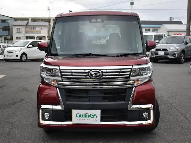 ダイハツ タント カスタム X トップED SA Ⅲ 福岡県 2018(平30)年 8.3万km ファイアークォーツレッドM スマートアシストIII/社外メモリーナビ/フルセグTV/CD/DVD/BT/バックカメラ/純正LEDヘッドライト/純正LEDフォグライト/純正14インチアルミホイール/片側パワースライドドア/ハーフレザーシート/D席シートヒーター/オートハイビーム/コーナーセンサー/ステアリングリモコン/プッシュスタート/スマートキー×2/ドアバイザー/フロアマット/保証書/取扱説明書