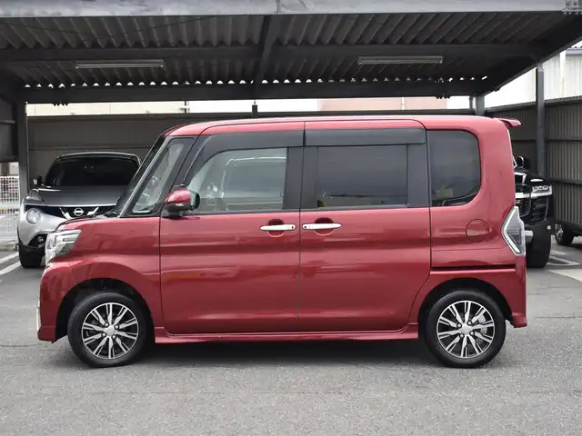 ダイハツ タント カスタム X トップED SA Ⅲ 福岡県 2018(平30)年 8.3万km ファイアークォーツレッドM スマートアシストIII/社外メモリーナビ/フルセグTV/CD/DVD/BT/バックカメラ/純正LEDヘッドライト/純正LEDフォグライト/純正14インチアルミホイール/片側パワースライドドア/ハーフレザーシート/D席シートヒーター/オートハイビーム/コーナーセンサー/ステアリングリモコン/プッシュスタート/スマートキー×2/ドアバイザー/フロアマット/保証書/取扱説明書