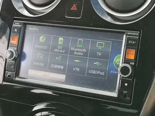 日産 ノート X DIG－S 茨城県 2013(平25)年 8.5万km ダークメタルグレー 純正ナビ/【DVD・CD・SD・BT・TV・AM・FM・VTR・iPod・AUX】/Bカメラ/ETC/前方ドラレコ/アイドリングストップ/オートエアコン/プッシュスタート/スマートキー/ヘッドライトレベライザー/電格ミラー/ドアバイザー/純正フロアマット/純正ホイールカバー