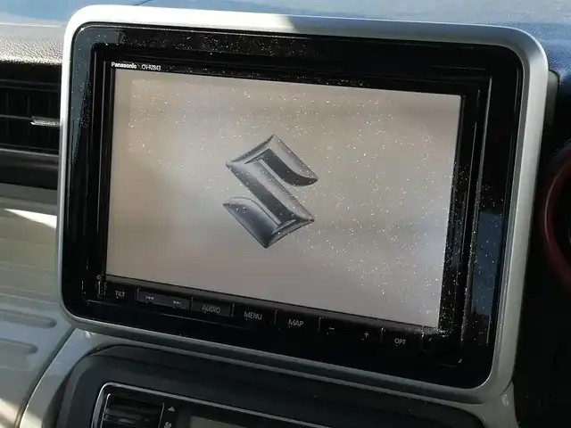 スズキ スペーシア HYBRID X 茨城県 2019(令1)年 4万km ツールグリーンパールメタリック/ブラック2トーン 衝突軽減ブレーキ/後コーナーセンサー/社外ナビ（フルセグTV/Bluetooth/CD/DVD/両側パワースライドドア/シートヒーター/ETC/ドラレコ/ルーフレール