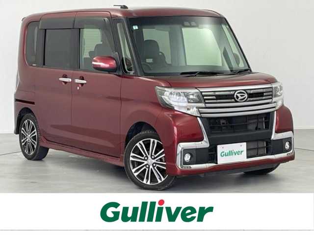 ダイハツ タント カスタム RS トップED SA Ⅲ 愛知県 2017(平29)年 5.5万km ファイアークォーツレッドM ・スマートアシスト/・衝突被害軽減システム/・横滑り防止装置/・コーナーセンサー/・オートライト/・LEDヘッドライト/・LEDフォグランプ/・純正ナビ/・フルセグTV/・バックカメラ/・Bluetooth/・両側パワースライドドア/・純正AW/・後席サンシェード/・ドライブレコーダー/・プッシュスタート/・スマートキー