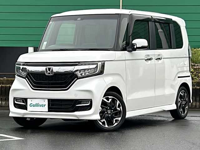 ホンダ Ｎ ＢＯＸ カスタム G L ターボ ホンダセンシング 茨城県 2018(平30)年 2.7万km プラチナホワイトパール 純正インターナビ（SD/AM/FM/Bluetooth接続/USB/CD/DVD/TV）/バックカメラ/純正ビルトインETC/スマートキー/クルーズコントロール/ステアリングボタン/充電ソケット/両側パワースライドドア/ハーフレザーシート/純正フロアマット/後側コーナーセンサー/レーンキープアシスト/純正15インチアルミホイール/横滑り防止装置/衝突被害軽減システム