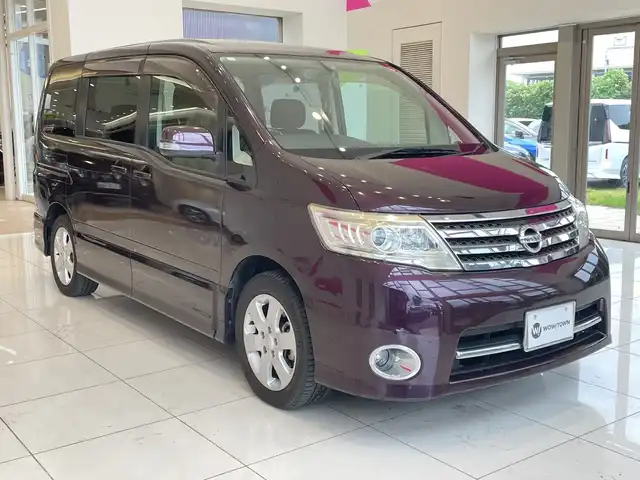 日産 セレナ ハイウェイスター 埼玉県 2008(平20)年 7万km ディープカシス 取扱説明書/保証書/スマートキー/純正HDDナビ/　CD/DVD/ワンセグTV/バックカメラ/両側パワースライドドア/ETC/純正LEDヘッドライト