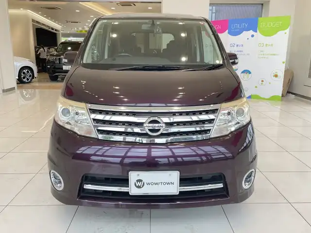 日産 セレナ ハイウェイスター 埼玉県 2008(平20)年 7万km ディープカシス 取扱説明書/保証書/スマートキー/純正HDDナビ/　CD/DVD/ワンセグTV/バックカメラ/両側パワースライドドア/ETC/純正LEDヘッドライト