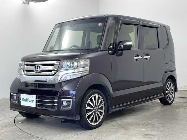 ホンダ Ｎ ＢＯＸ カスタム ターボ SSパッケージ 兵庫県 2016(平28)年 5.1万km プレミアムベルベットパープル・パール ・社外7インチSDナビ/・Bluetooth/CD/DVD/フルセグテレビ/・ビルドインETC/・バックカメラ/・クルーズコントロール/・両側パワースライドドア/・純正フロアマット/・横滑り防止装置/・盗難防止装置/・ハーフレザーシート/・シートヒーター（D席＋N席）/・アイドリングストップ/・HIDヘッドライト/・オートライト/・純正15インチアルミホイール/・Wエアバッグ/・カーテンエアバッグ/・プッシュスタートボタン/・スマートキー/・AACエアコン