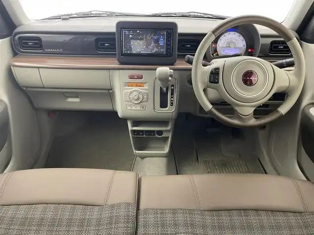 スズキ ラパン ＬＣ X 愛知県 2022(令4)年 0.9万km アーバンブラウンパールメタリック/ソフトベージュ2トーン 純正ナビ　フルセグＴＶ　シートヒーター　禁煙　ツートン　デュアルカメラブレーキ　衝突軽減　車線逸脱　ハーフレザー　ＬＥＤオートライト　リヤパーキングセンサー　ＥＴＣ　純正フロアマット　プッシュスタート