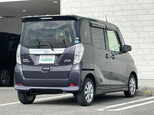 日産 デイズ ルークス ハイウェイスター Xターボ 宮崎県 2017(平29)年 8.1万km プレミアムパープルP 純正SDナビ/（CD/DVD/AM/FM/BT)/フルセグTV/バックカメラ/アラウンドビューカメラ/ステアリングスイッチ/アイドリングストップ/左側パワースライドドア/エマージェンシーブレーキ/横滑り防止機能/オートハイビーム/ドライブレコーダー/ETC