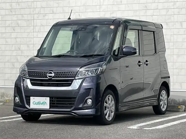 日産 デイズ ルークス ハイウェイスター Xターボ 宮崎県 2017(平29)年 8.1万km プレミアムパープルP 純正SDナビ/（CD/DVD/AM/FM/BT)/フルセグTV/バックカメラ/アラウンドビューカメラ/ステアリングスイッチ/アイドリングストップ/左側パワースライドドア/エマージェンシーブレーキ/横滑り防止機能/オートハイビーム/ドライブレコーダー/ETC