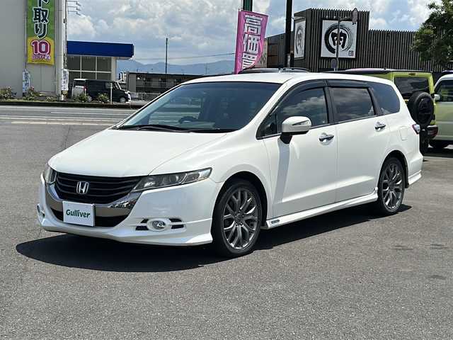 ホンダ オデッセイ アブソルート 鹿児島県 2008(平20)年 15.2万km プレミアムホワイトパール ＭＴモード付ＡＴ/ＥＴＣ/バックカメラ/ナビ/横滑り防止装置/オートライト/１８インチ純正アルミホイール/スマートキー/ハーフレザーシート/本革巻きステアリング