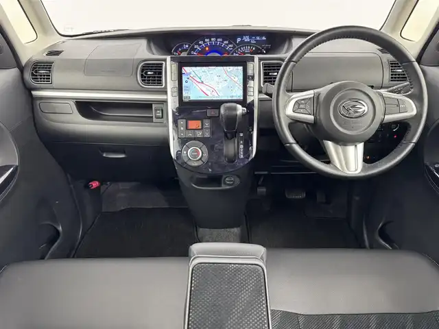 ダイハツ タント カスタム RS トップED SA Ⅲ 福岡県 2017(平29)年 5.6万km ブラックマイカメタリック 純正ナビ／フルセグＴＶ　/ＥＴＣ　/両側パワースライドドア　/バックカメラ　/シートヒーター　/衝突被害軽減システム　/横滑り防止　/オートライト　/アイドリングストップ　/純正１５インチＡＷ　/ステアリングスイッチ