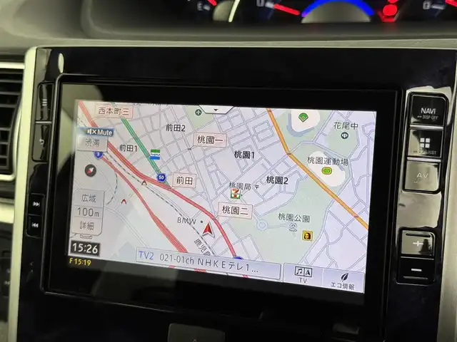 ダイハツ タント カスタム RS トップED SA Ⅲ 福岡県 2017(平29)年 5.6万km ブラックマイカメタリック 純正ナビ／フルセグＴＶ　/ＥＴＣ　/両側パワースライドドア　/バックカメラ　/シートヒーター　/衝突被害軽減システム　/横滑り防止　/オートライト　/アイドリングストップ　/純正１５インチＡＷ　/ステアリングスイッチ