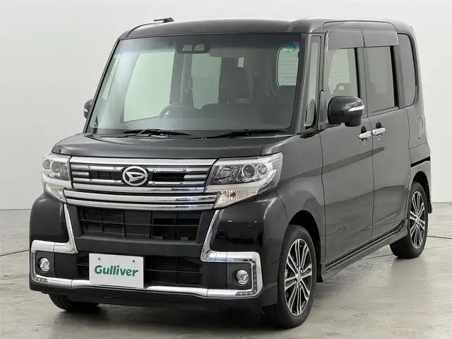 ダイハツ タント カスタム RS トップED SA Ⅲ 福岡県 2017(平29)年 5.6万km ブラックマイカメタリック 純正ナビ／フルセグＴＶ　/ＥＴＣ　/両側パワースライドドア　/バックカメラ　/シートヒーター　/衝突被害軽減システム　/横滑り防止　/オートライト　/アイドリングストップ　/純正１５インチＡＷ　/ステアリングスイッチ
