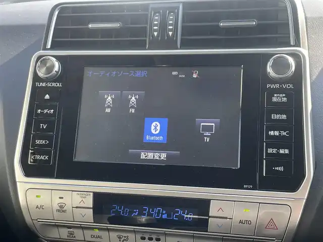 トヨタ ランドクルーザー プラド TZ－G 熊本県 2019(令1)年 6.9万km ブラック 純正ナビ/・AM/FM/CD/DVD/BT/SD/・フルセグTV/全方位カメラ/トヨタセーフティセンス/・プリクラッシュセーフティ/・レーンディーパーチャーアラート/・クリアランスソナー/・オートハイビーム/・レーダークルーズコントロール/革シート/・前席シートヒーター/クーラー/・前席パワーシート/・D席メモリ付き/ウッドコンビステアリング/・ステアリングスイッチ/ビルトインETC2.0/前方ドライブレコーダー/オートライト/・LEDヘッドライト/・フォグライト/純正フロアマット/純正ドアバイザー/プッシュスタート/・スペアキー