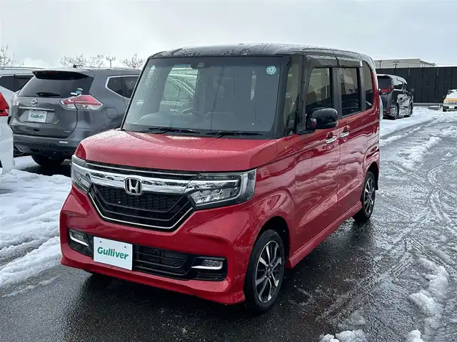 ホンダ Ｎ ＢＯＸ カスタム G L ホンダセンシング 山形県 2019(平31)年 8万km ミラノレッド 4WD/ホンダセンシング/純正SDナビ/　　【CD DVD BT フルセグ USB】/バックカメラ/両側パワースライドドア/レーダークルーズコントロール/LEDヘッドライト/シートヒーター/純正14インチアルミホイール/アイドリングストップ/ステアリングスイッチ/電動格納ウィンカーミラー/フォグランプ/スマートキー×2/ETC