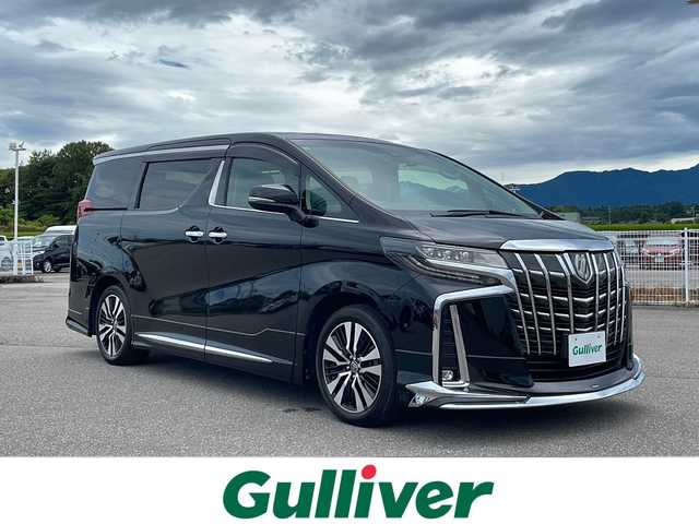 トヨタ アルファード S Cパッケージ 富山県 2021(令3)年 3.4万km ブラック サンルーフ/フリップダウンモニター（Alpine）/モデリスタエアロ/純正SDナビ/フルセグ/Bluetooth/トヨタセーフティセンス/プリクラッシュセーフティ/レーントレーシングアシスト/レーンディパーチャーアラート/レーダークルーズコントロール/ロードサインアシスト/オートマチックハイビーム/パーキングサポートブレーキ/クリアランスソナー/スマートパノラマパーキングアシスト/パワーバックドア/前後ドライブレコーダー/本革レザーシート/シートベンチレーション/シートヒーター/両側パワースライドドア/ビルトインETC2.0/