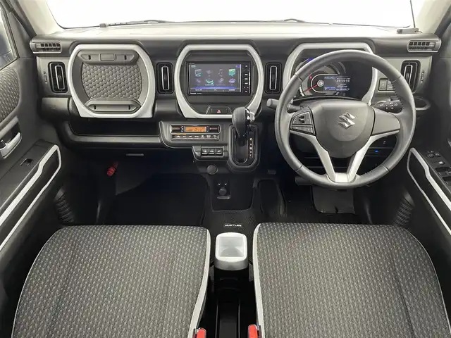 スズキ ハスラー HYBRID X 福井県 2020(令2)年 3.7万km オフブルーM ４WD/社外７インチナビ【CN-RE06WD】/CD/DVD/フルセグTV/Bluetooth/AM/FM/バックカメラ /ETC/スズキセーフティサポート/・衝突軽減ブレーキ/・オートライト/・車線維持支援機能/・車線逸脱警報機能 /プッシュスタート /シートヒーター /ダンヒルアシストコントロール/革巻きステアリング/ステアリングリモコン/ステアリングチルド機構/LED/フォグランプ
