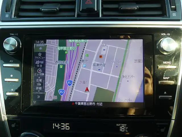 スバル アウトバック リミテッド 千葉県 2017(平29)年 7.7万km ダークブルーパール アイサイト/スバルリヤビークルディテクション/ブラックレザーシート/前席パワーシート/シートヒーター/ダイヤトーンサウンドナビ/地デジTV/【DVD/CD再生機能　Bluetooth接続】/フロント/サイド/バックカメラ/フリップダウンモニター/革巻きステアリング/ステアリングスイッチ/パドルシフト/ETC/LEDヘッドライト/フォグライト/ウインカーミラー/純正18インチアルミホイル/サイド/カーテンエアバッグ/キーレスアクセス