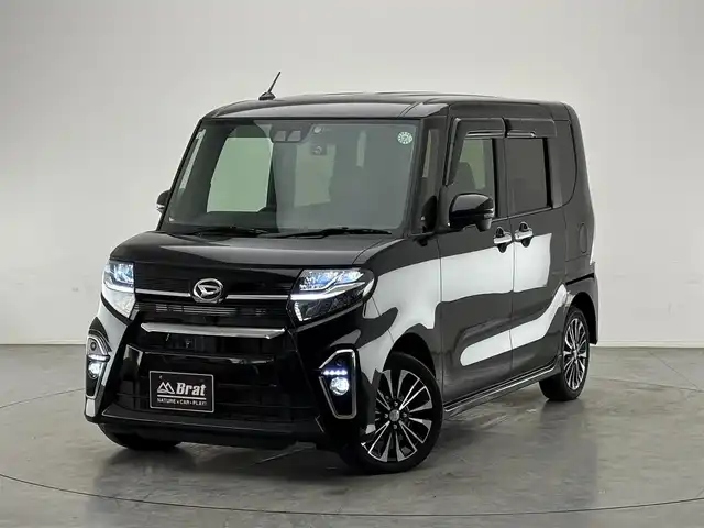 ダイハツ タント カスタム RS 長野県 2021(令3)年 4.6万km ブラックマイカメタリック 4WDターボオートマ/両側パワースライドドア/追従機能付きクルーズコントロール/ビルトインETC/ドラレコ/前席シートヒーター/ハーフレザーシート/ベンチシート/フロアマット/衝突被害軽減システム/横滑り防止機能/クリアランスソナー/アイドリングストップ/プッシュスタート/スマートキー/スペアキー/エンジンスターター/15インチアルミホイール/ドアバイザー/保証書/取扱説明書