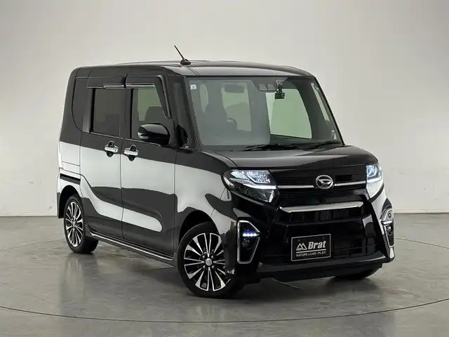 ダイハツ タント カスタム RS 長野県 2021(令3)年 4.6万km ブラックマイカメタリック 4WDターボオートマ/両側パワースライドドア/追従機能付きクルーズコントロール/ビルトインETC/ドラレコ/前席シートヒーター/ハーフレザーシート/ベンチシート/フロアマット/衝突被害軽減システム/横滑り防止機能/クリアランスソナー/アイドリングストップ/プッシュスタート/スマートキー/スペアキー/エンジンスターター/15インチアルミホイール/ドアバイザー/保証書/取扱説明書