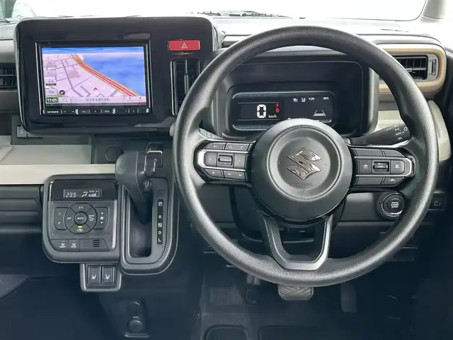 スズキ スペーシア HYBRID X 島根県 2024(令6)年 1.5万km ブルーイッシュブラックパール3 登録時走行距離14618km/社外ナビ(AVIC-RL812)/(AM/FM/CD/DVD/Bluetooth)/フルセグテレビ/両側パワースライドドア/バックカメラ/追従型クルーズコントロール/レーンアシスト/シートヒーター/オットマン付きリアシート/スリムサーキュレーター/横滑り防止/アイドリングストップ