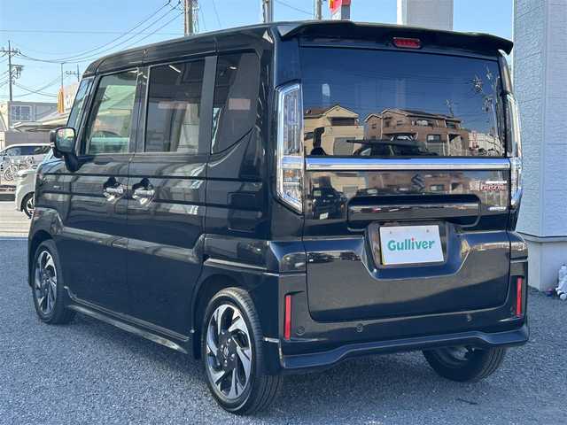 スズキ スペーシア カスタム HYBRID XS 福島県 2025(令7)年 0.8万km ブルーイッシュブラックパール3 ・HYBRID XS 全方位モニター付メモリーナビゲーション/　　スズキコネクト対応通信機装着車/・デュアルセンサーブレーキサポートII/・運転席・助手席・サイド・カーテンエアバック/・１か月　６か月点検済/・ワンオーナー/・純正ナビフルセグTV：BT/・アラウンドビューモニター/・スロットルコントローラー/・ハーフレザーシート/・シートヒーター/・ステアリングヒーター/・クルーズコントロール/・ステアリングリモコン/・両側パワースライドドア/・リアサーキュレーター/・純正１５インチアルミ/・スマートキー/・プッシュスタート/・アームレスト/・オートライト/・LEDヘットライト/・LEDフォグライト/・DSBS/・LDP/・ACC/・標識認識/・発信車お知らせ/・コーナーセンサー/・保証書/・取説