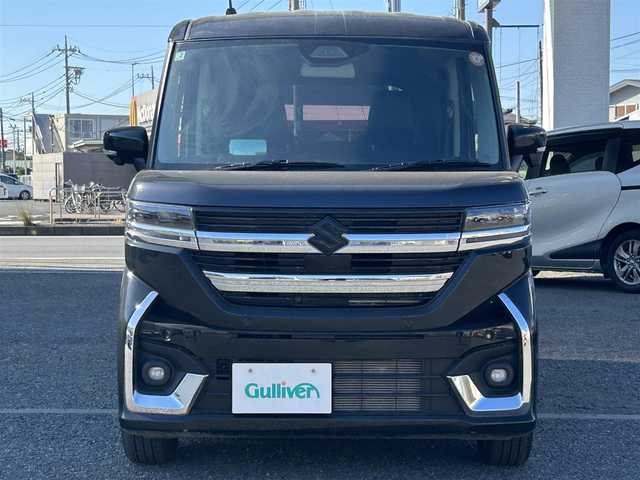 スズキ スペーシア カスタム HYBRID XS 福島県 2025(令7)年 0.8万km ブルーイッシュブラックパール3 ・HYBRID XS 全方位モニター付メモリーナビゲーション/　　スズキコネクト対応通信機装着車/・デュアルセンサーブレーキサポートII/・運転席・助手席・サイド・カーテンエアバック/・１か月　６か月点検済/・ワンオーナー/・純正ナビフルセグTV：BT/・アラウンドビューモニター/・スロットルコントローラー/・ハーフレザーシート/・シートヒーター/・ステアリングヒーター/・クルーズコントロール/・ステアリングリモコン/・両側パワースライドドア/・リアサーキュレーター/・純正１５インチアルミ/・スマートキー/・プッシュスタート/・アームレスト/・オートライト/・LEDヘットライト/・LEDフォグライト/・DSBS/・LDP/・ACC/・標識認識/・発信車お知らせ/・コーナーセンサー/・保証書/・取説