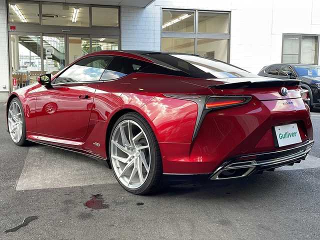 レクサス ＬＣ 500h Lパッケージ 京都府 2017(平29)年 4.2万km ラディアントレッドコントラストレイヤリング マークレビンソン /３眼LEDライト /レクサスセーフティシステム/レーダークルーズコントロール/オートマチックハイビーム/HUD /RCTA /LKA /AHB/BSM /クリアランスソナー /リアスポイラー /ブレーキホールド/黒革 /エアロ(F・S・R) /メモリーパワーシート  /パドルシフト /バックカメラ/メモリーパワーシート/シートヒーター＆ベンチレーター/Miracast/ドライブレコーダー（TZ-D001）/TT FORCED22インチAW