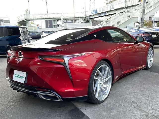 レクサス ＬＣ 500h Lパッケージ 京都府 2017(平29)年 4.2万km ラディアントレッドコントラストレイヤリング マークレビンソン /３眼LEDライト /レクサスセーフティシステム/レーダークルーズコントロール/オートマチックハイビーム/HUD /RCTA /LKA /AHB/BSM /クリアランスソナー /リアスポイラー /ブレーキホールド/黒革 /エアロ(F・S・R) /メモリーパワーシート  /パドルシフト /バックカメラ/メモリーパワーシート/シートヒーター＆ベンチレーター/Miracast/ドライブレコーダー（TZ-D001）/TT FORCED22インチAW