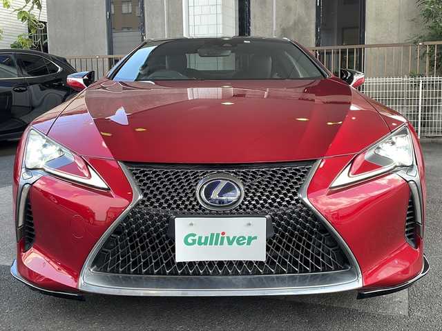 レクサス ＬＣ 500h Lパッケージ 京都府 2017(平29)年 4.2万km ラディアントレッドコントラストレイヤリング マークレビンソン /３眼LEDライト /レクサスセーフティシステム/レーダークルーズコントロール/オートマチックハイビーム/HUD /RCTA /LKA /AHB/BSM /クリアランスソナー /リアスポイラー /ブレーキホールド/黒革 /エアロ(F・S・R) /メモリーパワーシート  /パドルシフト /バックカメラ/メモリーパワーシート/シートヒーター＆ベンチレーター/Miracast/ドライブレコーダー（TZ-D001）/TT FORCED22インチAW