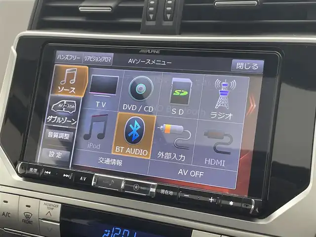 トヨタ ランドクルーザー プラド TX Lパッケージ 千葉県 2019(令1)年 6.3万km アティチュードブラックマイカ TRDエアロパーツ/社外メモリーナビ/フルセグTV/Bluetooth/CD/DVD/USB/バックカメラ/前方ドライブレコーダー/純正ビルトインETC/サンルーフ/レザーシート/電動格納サードシート/パワーシート/シートヒーター/シートクーラー/ルーフレール/追従クルーズコントロール/ダウンヒルアシストコントロール/社外サイドドアバイザー/フォグライト/LEDヘッドライト
