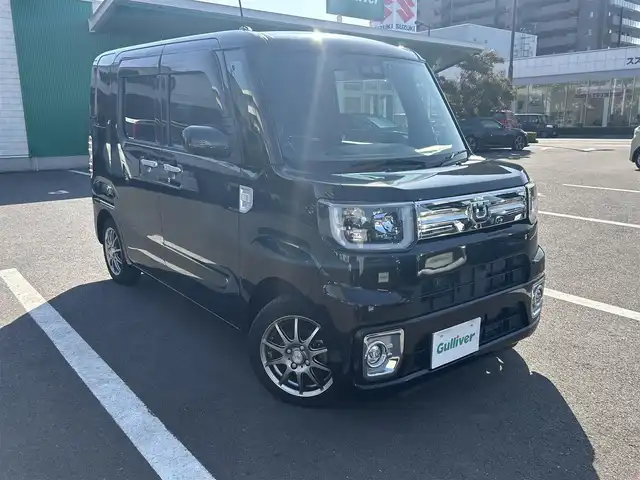 ダイハツ ウェイク G ターボ リミテッド SAⅢ 島根県 2019(平31)年 2.4万km ブラックマイカメタリック ４ＷＤ　/純正８インチナビ　/両側パワスラ　/D席シートヒーター　/バックカメラ　/フルセグＴＶ　/ＥＴＣ　/前方ドラレコ　/オートハイビーム　/ＬＥＤヘッドライト　/衝突軽減ブレーキ　/社外１４インチＡＷ/純正フロアマット/ドアバイザー