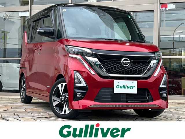 日産 ルークス HWS Gターボ プロパイロットED 静岡県 2020(令2)年 2万km 赤Ⅱ 純正ナビ/・アラウンドビューモニター/・Bluetooth/・CD/DVD/・フルセグTV/主要装備/・プッシュスタート/・両側パワースライドドア/・LEDヘッドライト/・オートマチックハイビーム/・純正15インチAW/・純正フロアマット/・アイドリングストップ/・後席サンシェード/・リヤシーリングファン/・カーテンエアバッグ/・スマートキー/安全装備/・エマージェンシーブレーキ/・車線逸脱防止支援/・車線逸脱警報システム/・プロパイロット/・先行車発進お知らせ機能/・速度認識表示/・標識認識表示/・前後ソナー/・ふらつき警報/・前後ソナー