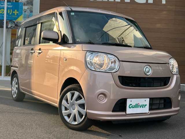 ダイハツ ムーヴ キャンバス X SA Ⅲ 静岡県 2019(平31)年 3.7万km ライトローズマイカメタリックⅡ 社外ナビ　ＴＶ　走行中視聴　衝突被害軽減ブレーキ　車線逸脱警報　横滑り防止　誤発進抑制制御　先行車発進お知らせ　後センサー　オートハイビーム　両側パワースライドドア　スマートキー　プッシュスタート/タイヤ→ブリジストンＮＥＷＮＯ（23年製）