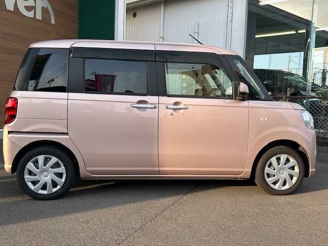 ダイハツ ムーヴ キャンバス X SA Ⅲ 静岡県 2019(平31)年 3.7万km ライトローズマイカメタリックⅡ 社外ナビ　ＴＶ　走行中視聴　衝突被害軽減ブレーキ　車線逸脱警報　横滑り防止　誤発進抑制制御　先行車発進お知らせ　後センサー　オートハイビーム　両側パワースライドドア　スマートキー　プッシュスタート/タイヤ→ブリジストンＮＥＷＮＯ（23年製）