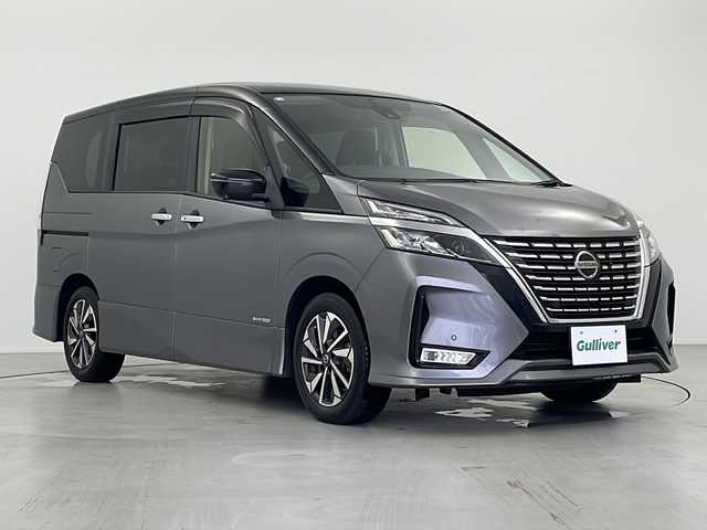 日産 セレナ ハイウェイスター V 岐阜県 2020(令2)年 4.6万km ダークメタルグレー/ダイヤモンドブラック 純正ナビ(SD)　/フルセグＴＶ　/全方位カメラ　/バックカメラ　/両側パワースライドドア　/クルーズコントロール　/ビルトインＥＴＣ　/エンジンスタートボタン　/純正フロアマット　/ドライブレコーダー　/電格ミラー/衝突軽減ブレーキ/純正アルミホイール