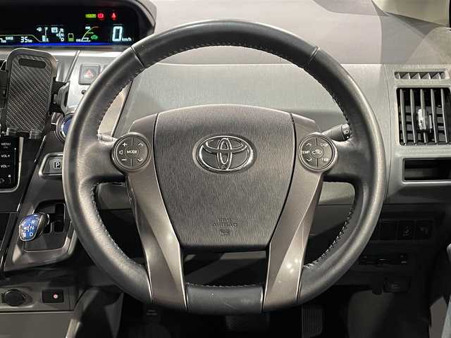 トヨタ プリウス α S チューンブラック 愛知県 2014(平26)年 4.4万km ブラック 純正ＳＤナビ(NSCP-W64)/(Ｂｌｕｅｔｏｏｔｈ/地デジ/SD/CD/AUX)/DN登録時地図SDなし/衝突軽減ブレーキ（プリクラッシュセーフティ）/バックカメラ　/ビルトインＥＴＣ　/プッシュスタート　/　　-スマートキー　/純正フロアマット　/オートライト　/オートエアコン/フォグランプ　/ステアリングスイッチ　/盗難防止装置