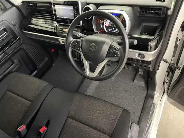 スズキ スペーシア カスタム HYBRID GS 鹿児島県 2021(令3)年 3.7万km ピュアホワイトP 純正SDナビ/(BT/CD/DVD/AM/FM/フルセグTV)/セーフティサポート/衝突軽減ブレーキ/レーンキープアシスト/後方コーナーセンサー/運転席シートヒーター/レーダークルーズコントロール/アイドリングストップ/バックカメラ/片側パワースライドドア/後席ロールサンシェード/ステアリングスイッチ/ビルトインETC/スペアキー/純正14インチアルミホイール/純正LEDヘッドライト/純正フロアマット/保証書/取扱説明書