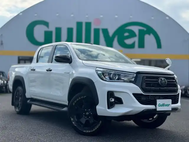 トヨタ ハイラックス Z ブラックラリーエディション 滋賀県 2019(平31)年 4.6万km スーパーホワイトⅡ ワンオーナー/ストラーダフルセグナビ/　フルセグ Bluetooth CD DVD AM FM /バックカメラ/ドライブレコーダー/純正LEDヘッドランプ/純正LEDフォグランプ/スペアタイヤ/サイドステップ/プリクラッシュセーフティ/クルーズコントロール/レーンディパーチャーアラート/ETC/純正18インチアルミ/ダンロップ GRANDTREK ホワイトレタータイヤ/フロアマット/RUGGED COVER/スマートキー×2/プッシュスタート/