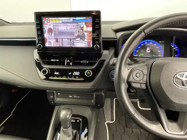 トヨタ カローラツーリング ハイブリッド ダブルバイビー 群馬県 2021(令3)年 3.9万km スパークリングブラックパールクリスタルシャイン 純正８型ナビ　バックカメラ　フルセグＴＶ　ＣＤ／ＤＶＤ　ハーフレザーシート　ステアリングヒーター　ＬＥＤヘッドライト　オートマチックハイビーム　衝突被害軽減ブレーキ　レーンアシスト　ＥＴＣ　禁煙車