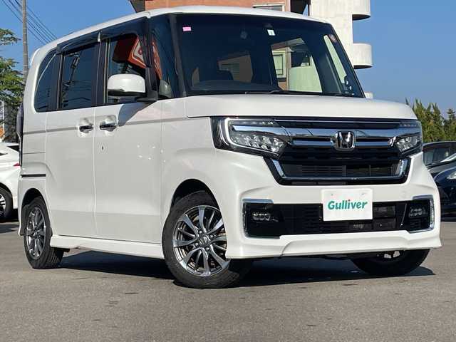 ホンダ Ｎ ＢＯＸ カスタム L 山口県 2021(令3)年 4.3万km プラチナホワイトパール ワンオーナー　/純正７型ナビ/AM/FM/CD/DVD/Bluetooth/フルセグTV/バックカメラ　/片側パワースライドドア　/スマートキー×２　/LEDヘッドライト　/コーナーセンサー　/クルーズコントロール　/レーンキープアシスト　/前席シートヒーター　/オートライト　/純正フロアマット　/純正１４インチアルミホイール　/衝突被害軽減ブレーキ　/ETC