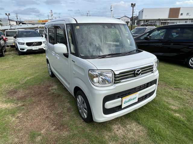 マツダ フレアワゴン ハイブリッド XG 茨城県 2023(令5)年 2.8万km ピュアホワイトP 社外オーディオ［DPX-U760BT］/Bluetooth/ビルトインETC/純正フロアマット/両側スライドドア/スペアキー有