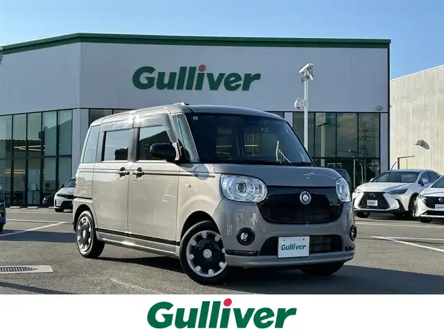 ダイハツ ムーヴ キャンバス G ブラックアクセント リミテッド SAⅢ 愛媛県 2019(令1)年 3.9万km グレーマイカM 登録時走行距離：38371Km/ディーラーOP社外メモリナビ/AM/FM/フルセグTV/Bluetooth/CD/DVD/全方位カメラ/アイドリングストップ/社外ETC/スマートキー/ベンチシート/両側パワスラ/横滑り防止装置/盗難防止装置/衝突軽減システム/LEDヘッドライト/オートライト/オートハイビーム/フォグランプ/エンジンスタートボタン/スマートキー/純正アルミホイール/純正フロアマット/スペアキー1本