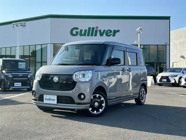 ダイハツ ムーヴ キャンバス G ブラックアクセント リミテッド SAⅢ 愛媛県 2019(令1)年 3.9万km グレーマイカM 登録時走行距離：38371Km/ディーラーOP社外メモリナビ/AM/FM/フルセグTV/Bluetooth/CD/DVD/全方位カメラ/アイドリングストップ/社外ETC/スマートキー/ベンチシート/両側パワスラ/横滑り防止装置/盗難防止装置/衝突軽減システム/LEDヘッドライト/オートライト/オートハイビーム/フォグランプ/エンジンスタートボタン/スマートキー/純正アルミホイール/純正フロアマット/スペアキー1本
